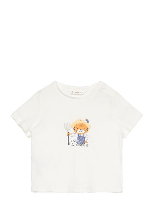 Se Mango Cotton Printed T-Shirt Mango White ved Booztlet