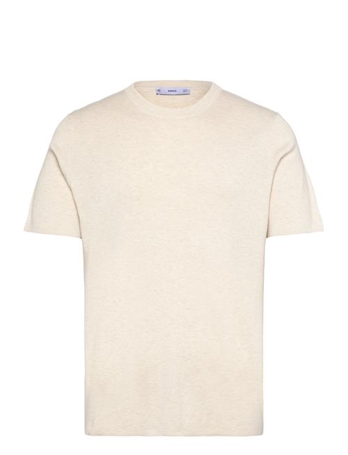 Cotton Blend Knitted T-Shirt Mango Cream