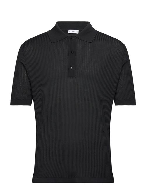 Knit Cotton Polo Shirt Mango Black