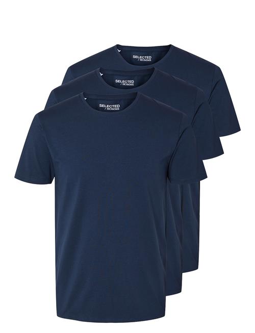 Selected Homme Slhroland Ss O-Neck Tee 3-Pack Noos Selected Homme Navy