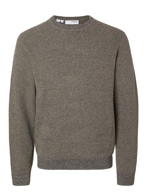 Se Selected Homme Slhross Ls Knit Structure Crew Neck Noos Selected Homme Grey ved Booztlet