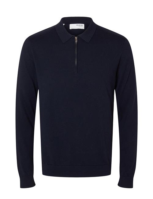 Slhberg Ls Half Zip Polo Noos Selected Homme Navy