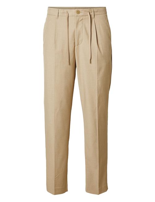 Se Selected Homme Slh190-Reg Tapered Leroy Pleat Pant Noos Selected Homme Beige ved Booztlet