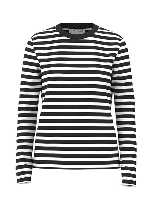 Slfessential Ls Striped O-Neck Tee Noos Selected Black