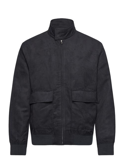 Mango Suede-Effect Jacket With Zip Mango Navy