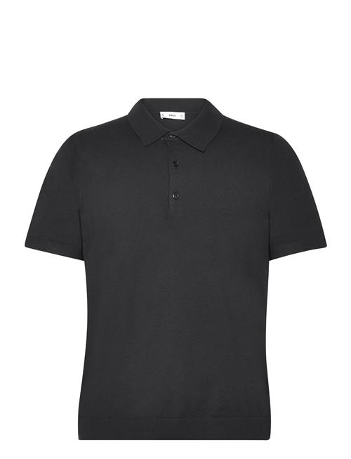 Fine-Knit Polo Shirt Mango Navy