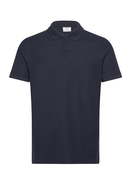 100 Cotton Pique Polo Shirt Mango Navy