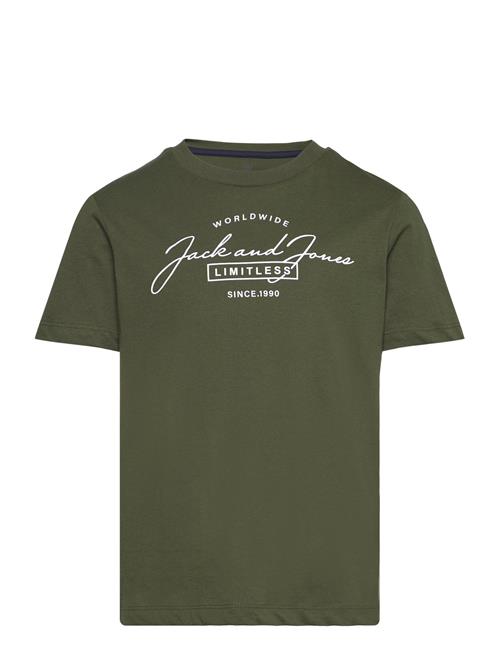 Se Jack & Jones Jjferris Tee Ss Crew Neck Jnr Jack & J S Khaki ved Booztlet