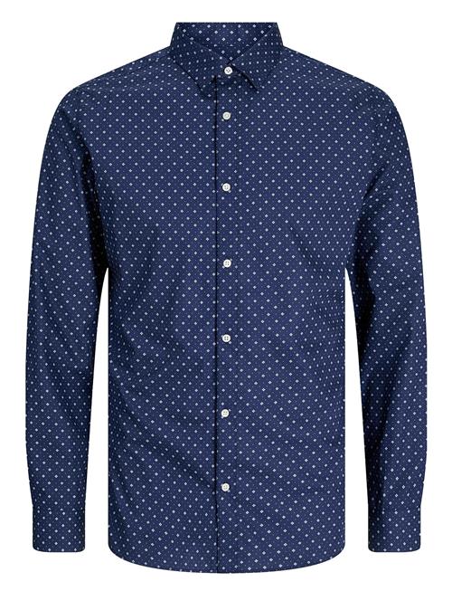 Jack & Jones Jjjoe Print Shirt Ls Aw24 Jack & J S Navy