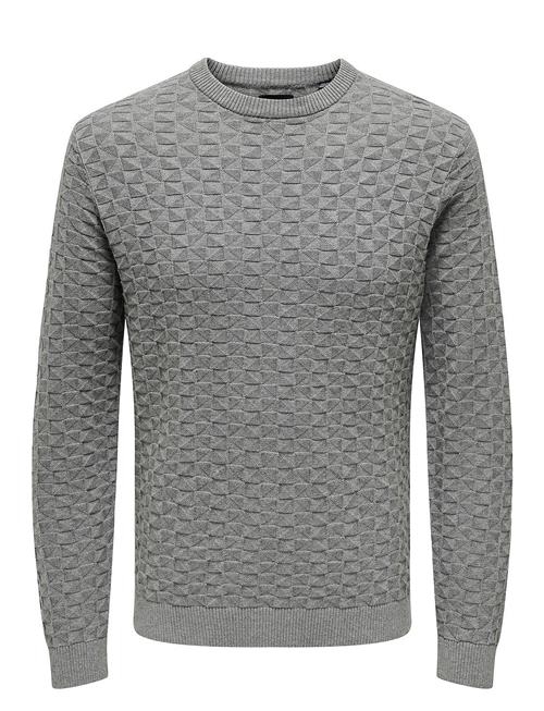 Se ONLY & SONS Onskalle Reg 12 Struc Crew Knit Noos ONLY & SONS Grey ved Booztlet