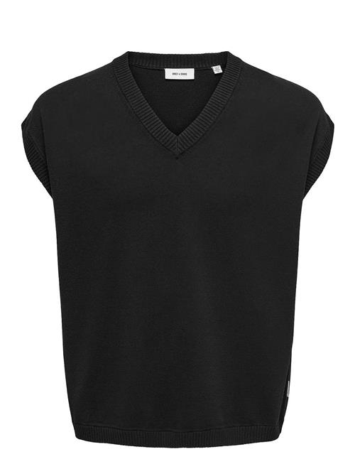 ONLY & SONS Onslusim Life Rlx 12 V-Neck Vest Knit ONLY & SONS Black