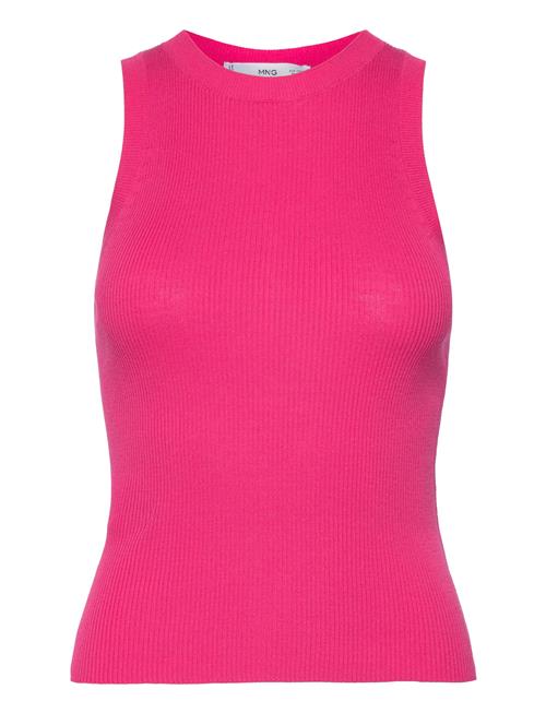 Se Mango Ribbed Knit Top Mango Pink ved Booztlet