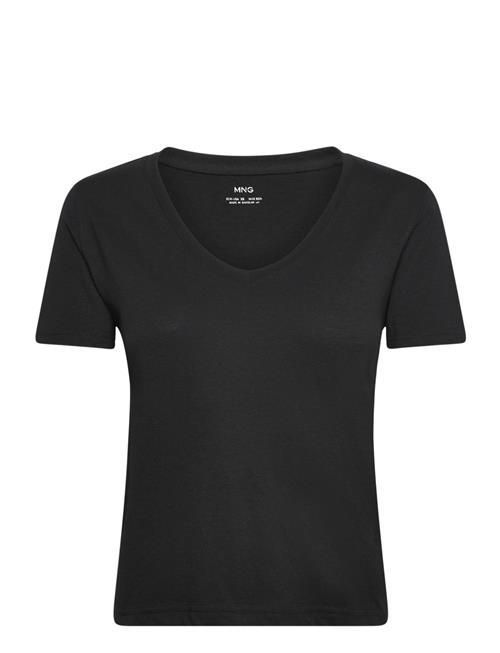 Mango Short-Sleeved Cotton T-Shirt Mango Black