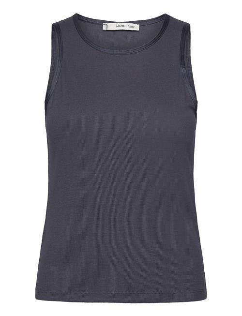 Top With Satin Details Mango Navy