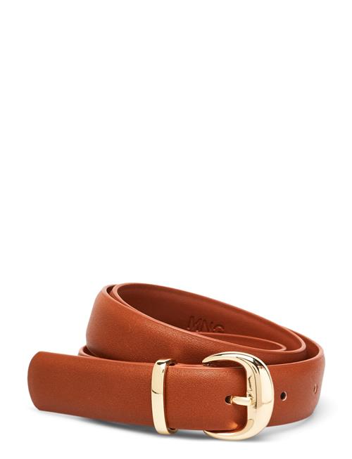 Se Mango Metal Buckle Belt Mango Brown ved Booztlet