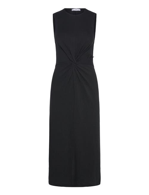 Mango Midi-Dress With Draped Detail Mango Black