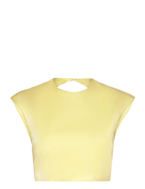 Anya Satin Top Bardot Yellow