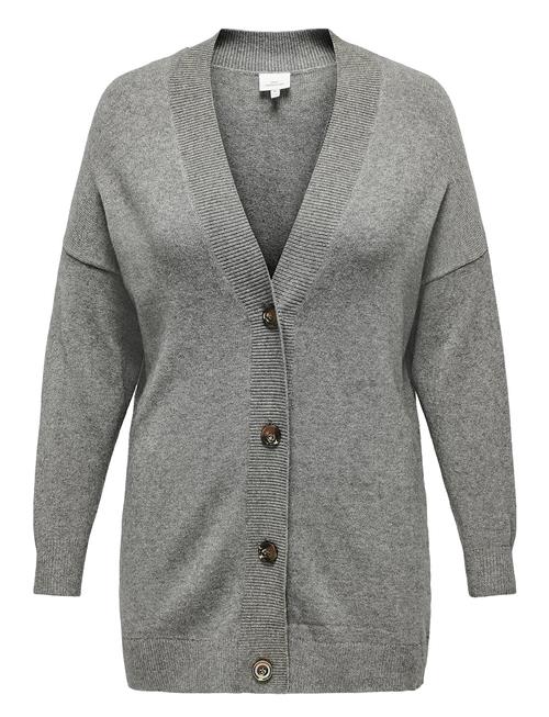 Se ONLY Carmakoma Caresly Ls Button Cardigan Knt Noos ONLY Carmakoma Grey ved Booztlet