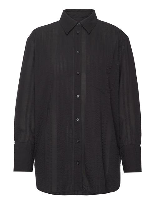 Rel Seersucker Stripe Shirt GANT Black