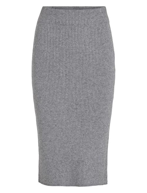 Viril Pencil Hw Knit Skirt - Noos Vila Grey