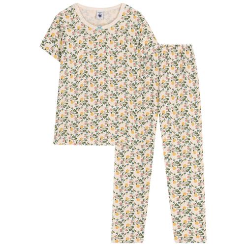 Petit Bateau Blomstret Pyjamas Cremefarvet | Hvid | 5 years