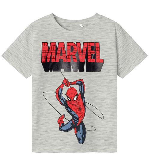 Se Name It Name It T-shirt - NmmJaba Spiderman - Grey Melange ved KidsWorld