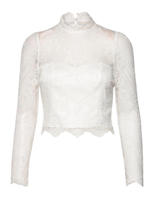 Se Malina Josie Turtleneck Lace Bridal Top Malina White ved Booztlet