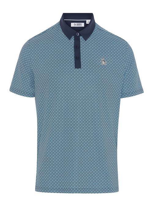 Se Original Penguin Golf All-Over Retro Micro Floral Print Polo Original Penguin Golf Blue ved Booztlet