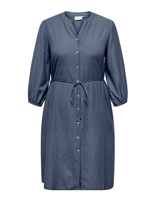 Carjupiter Life 3/4 Button Blk Dress Wvn ONLY Carmakoma Blue