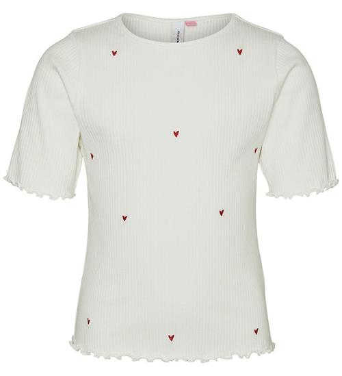 Vero Moda Girl Vero Moda Girl T-shirt - VmLavender - Snow White/Fine Whirl Embr