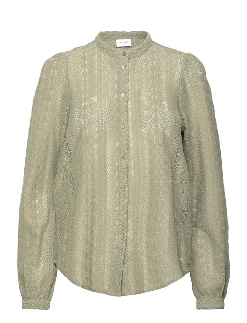 Se Vila Vichikka Lace L/S Shirt- Noos Vila Green ved Booztlet