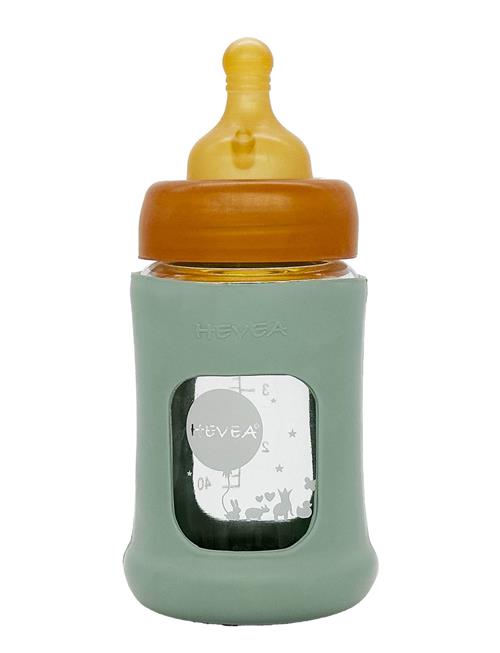 HEVEA Wide Neck Baby Glass Bottle With Sleeve 150Ml/5Oz Single-Pack HEVEA Blue