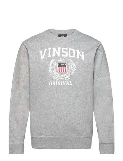 Se VINSON Kristian Mens Crew Neck VINSON Grey ved Booztlet