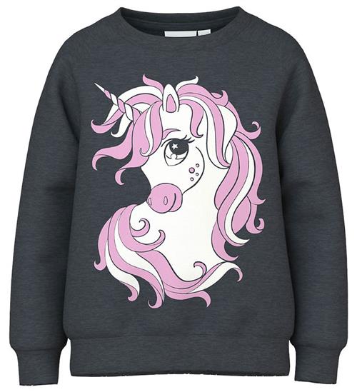 Se Name It Sweatshirt - NmfVeda - Dark Sapphire/Cute Unicorn ved KidsWorld