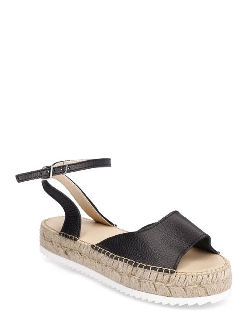 Se Selected Femme Slfeldina Leather Espadrilles Sandal Selected Femme Black ved Booztlet