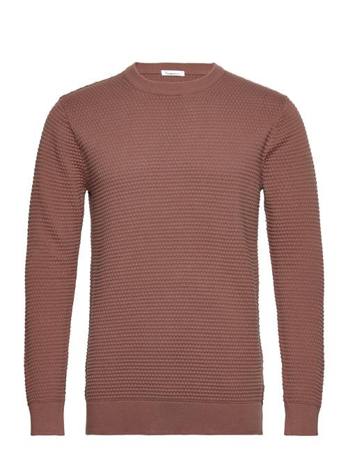 Knowledge Cotton Apparel Vagn Regular Bubble Knit Crew Neck Knowledge Cotton Apparel Brown