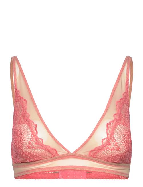 Se Understatement Underwear Lace Mesh Plunge Bralette Understatement Underwear Pink ved Booztlet