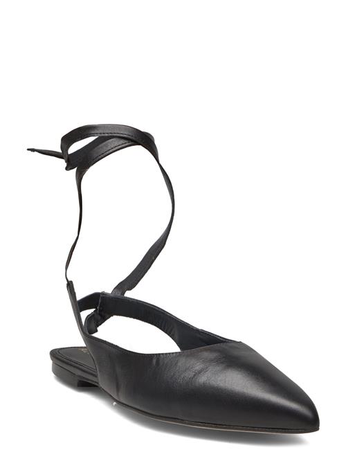 Ribbon Black Leather Ballet Flats ALOHAS Black