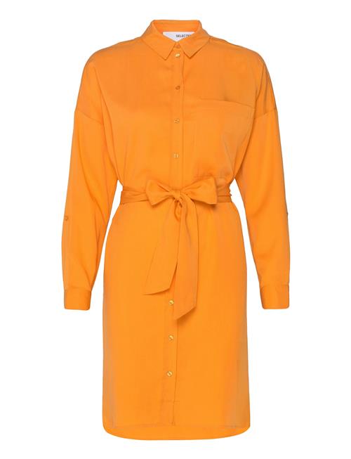 Slfkikki-Tonia Ls Short Dress B Selected Orange