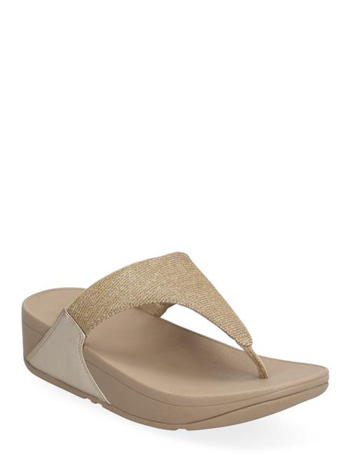 Se FitFlop Lulu Shimmerlux Toe-Post Sandals FitFlop Beige ved Booztlet