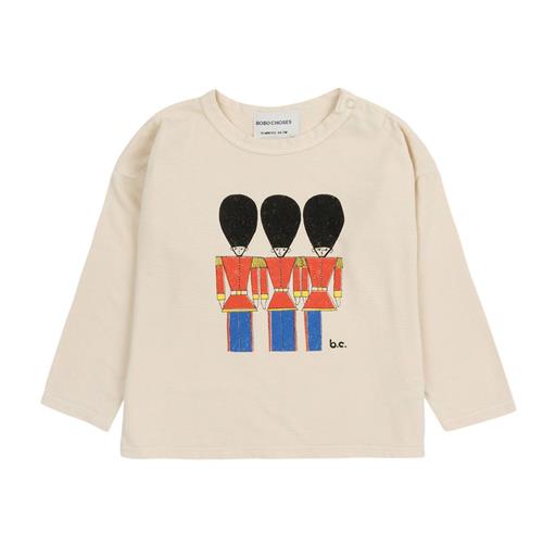 Se Bobo Choses Little Tin Soldiers Langærmet Baby T-shirt Naturhvid |  | 12 months ved Babyshop