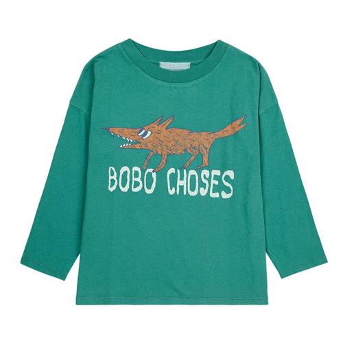 Bobo Choses The Clever Fox Langærmet T-shirt Mørkegrøn | Grønn | 2-3 years