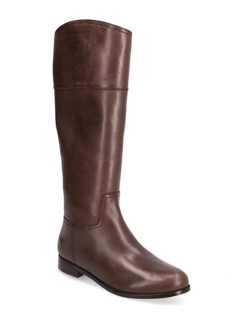 Lauren Ralph Lauren Justine Burnished Leather Riding Boot Lauren Ralph Lauren Brown