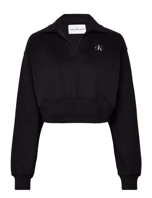 Calvin Klein Jeans Label Polo Collar Sweatshirt Calvin Klein Jeans Black