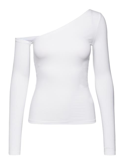 Cotton Modal Off Shoulder Ls Top Calvin Klein White