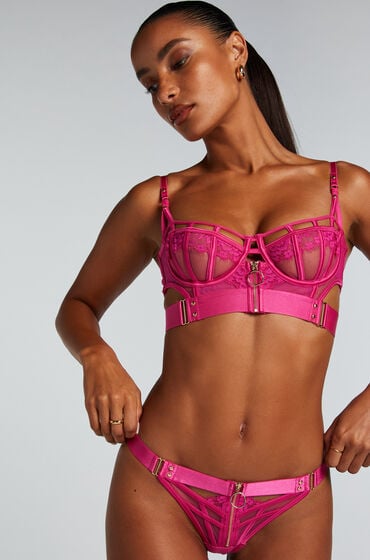 Se Hunkemöller Ikke-formstøbt longline bøjle-bh Sable pink ved Hunkemøller