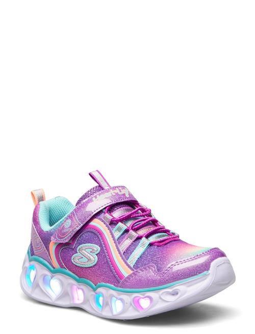 Se Skechers Girls Heart Lights - Rainbow Lux Skechers Purple ved Booztlet