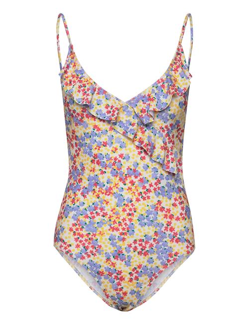 Becksöndergaard Oline Bly Frill Swimsuit Becksöndergaard Patterned