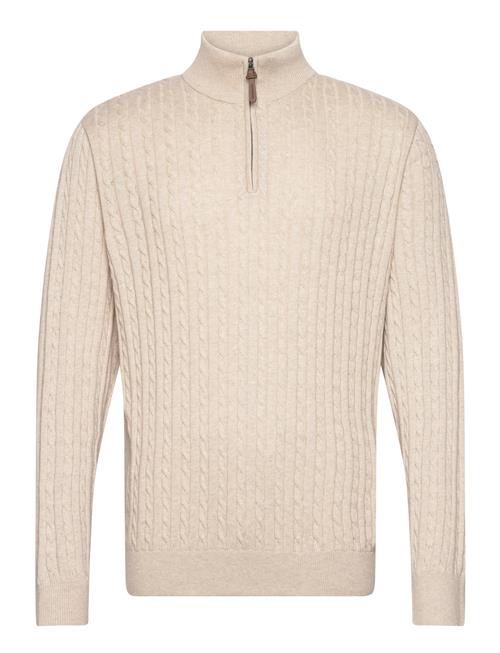 Se Lindbergh 1/2 Zip Cable Knit Lindbergh Cream ved Booztlet