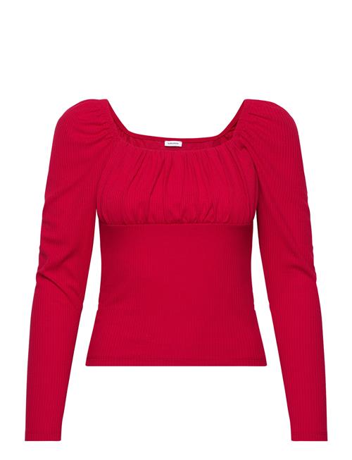 Se Bubbleroom Neija Square Neck Top Bubbleroom Red ved Booztlet